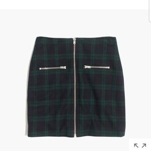 Madewell zip skirt in dark plaid